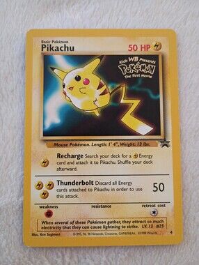 Pikachu 1999 Movie Promo 4 Pokemon Card Stamped WB The First Movie #4
